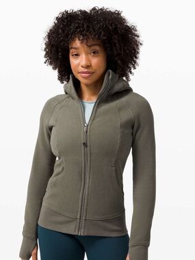 lululemon athletica Olive Green Zip-Up Hooded Jacket